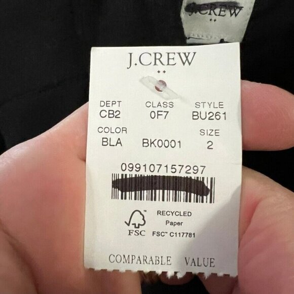 J.Crew Womens $298 Button Neck City Coat Black Size 2 BU261 - Picture 9 of 10